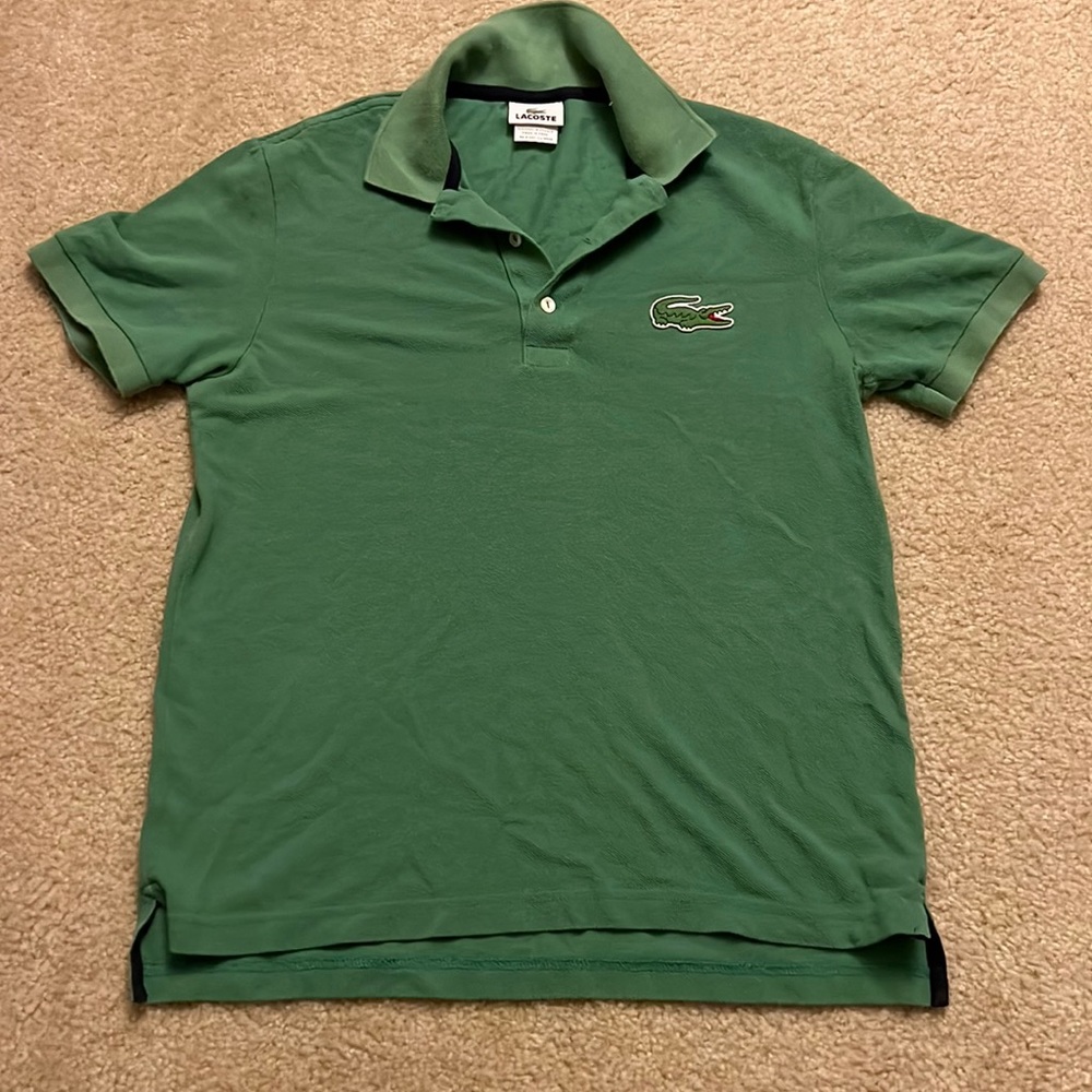 Green Lacoste polo t-shirt size 3